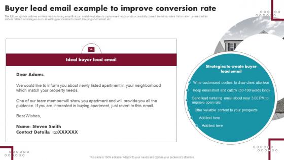 Buyer Lead Email Example To Improve Conversion Rate Innovative Ideas For Real Estate MKT SS V