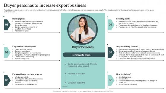 Buyer Personas To Increase Export Business Cross Border Business Plan BP SS