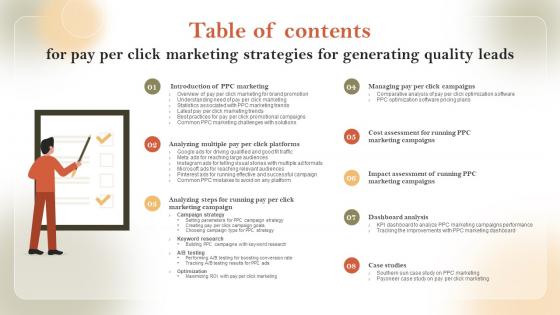 C64 Pay Per Click Marketing Strategies For Generating Quality Leads Table Of Contents
