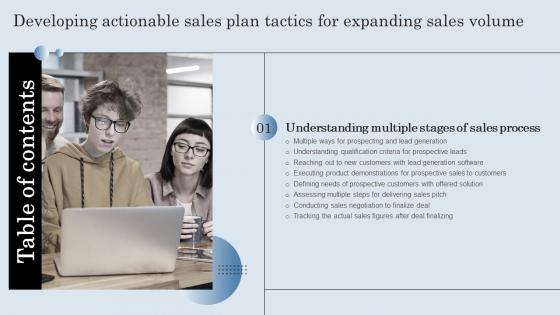 C81 Developing Actionable Sales Plan Tactics For Expanding Sales Volume Table Of Contents
