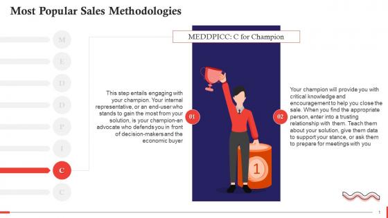 C For Champion In MEDDPICC Selling Training Ppt