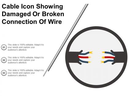 Cable icon showing damaged or broken connection of wire