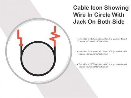 Cable icon showing wire in circle with jack on both side