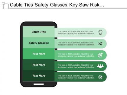 Cable ties safety glasses key saw risk management