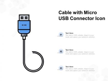 Cable with micro usb connector icon