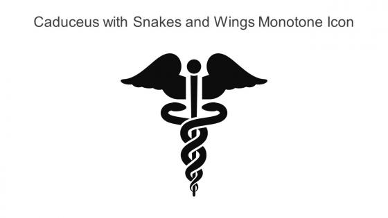 Caduceus With Snakes And Wings Monotone Icon In Powerpoint Pptx Png And Editable Eps Format