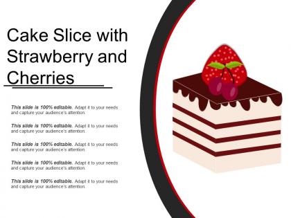 Cake slice with strawberry and cherries