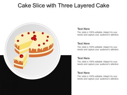 Cake slice with three layered cake