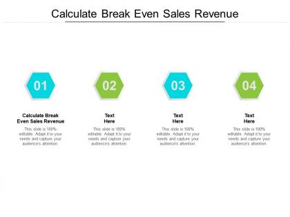Calculate break even sales revenue ppt powerpoint presentation gallery deck