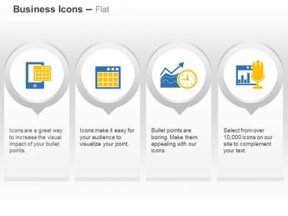 Calculator on mobile time based growth financial analysis ppt icons graphics