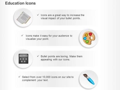 Calculator paint brush paint board ppt icons graphics