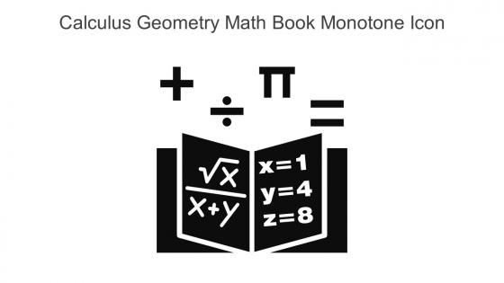 Calculus Geometry Math Book Monotone Icon In Powerpoint Pptx Png And Editable Eps Format