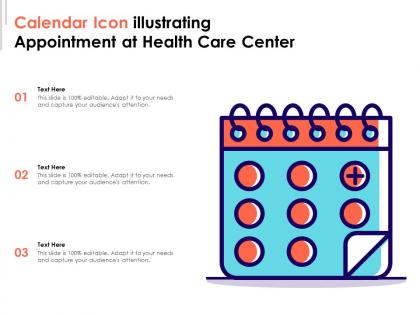 Calendar icon illustrating appointment at health care center