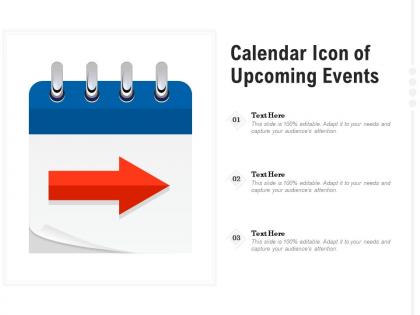 Calendar icon of upcoming events