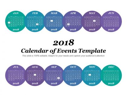 Calendar of events template