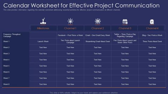 Calendar project communication effective communication strategy for project