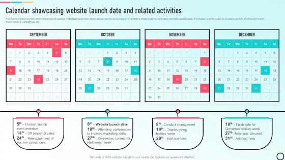 Calendar Showcasing Website Launch Build E Commerce Website To Increase Customer