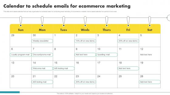 Calendar To Schedule Emails For Ecommerce Marketing Ecommerce Marketing Ideas To Grow Online Sales