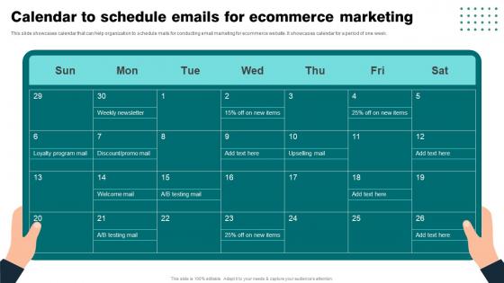 Calendar To Schedule Emails For Ecommerce Marketing Strategies To Reduce Ecommerce