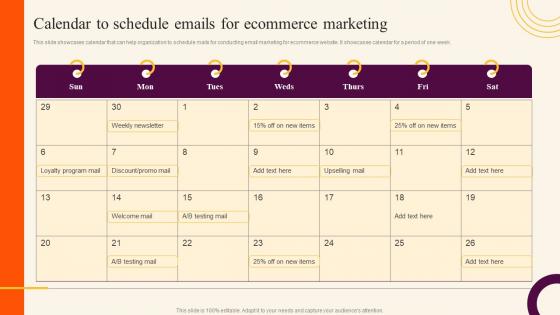 Calendar To Schedule Emails Sales Improvement Strategies For B2c And B2b Ecommerce