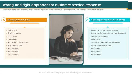 Call Center Smart Action Plan Wrong And Right Approach For Customer Service Response