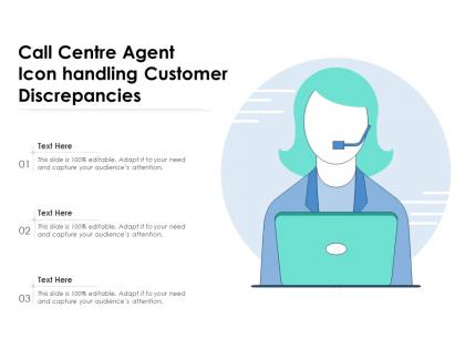 Call centre agent icon handling customer discrepancies