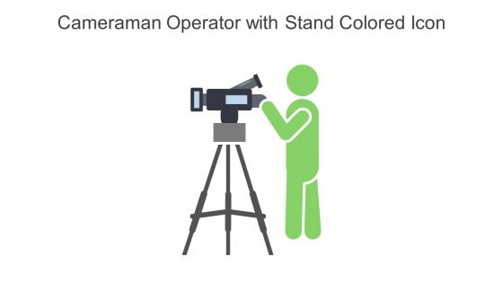 Cameraman Operator With Stand Colored Icon In Powerpoint Pptx Png And Editable Eps Format