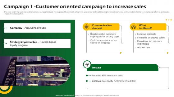 Campaign 1 Customer Oriented Campaign To Increase Sustainable Marketing Promotional MKT SS V