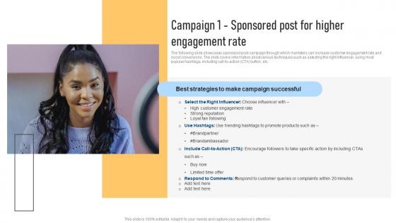 Campaign 1 Sponsored Post For Higher Effective Marketing Strategies For Bootstrapped Strategy SS V