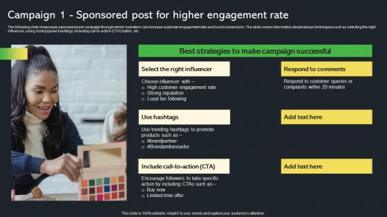 Campaign 1 Sponsored Post For Higher Engagement Creative Startup Marketing Ideas To Drive Strategy SS V