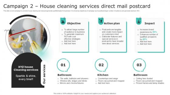Campaign 2 House Cleaning Services Direct Mail Postcard Effective Demand Generation