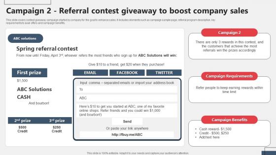 Campaign 2 Referral Contest Giveaway To Boost Company Sales Referral Marketing MKT SS V