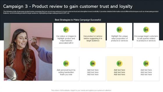 Campaign 3 Product Review To Gain Customer Trust Creative Startup Marketing Ideas To Drive Strategy SS V