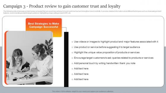 Campaign 3 Product Review To Gain Customer Trust Innovative Marketing Strategies For Tech Strategy SS V