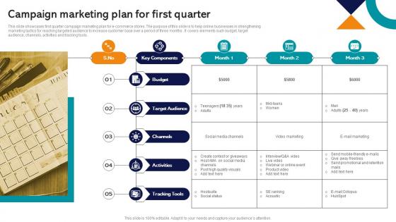 Campaign Marketing Plan For First Quarter