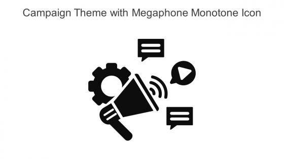 Campaign Theme With Megaphone Monotone Icon In Powerpoint Pptx Png And Editable Eps Format