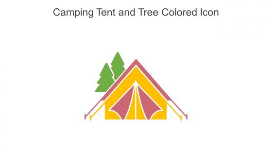 Camping Tent And Tree Colored Icon In Powerpoint Pptx Png And Editable Eps Format