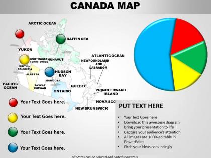 Canada map and pie chart 1114