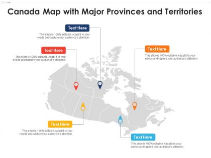 Canada map with major provinces and territories