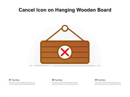 Cancel icon on hanging wooden board