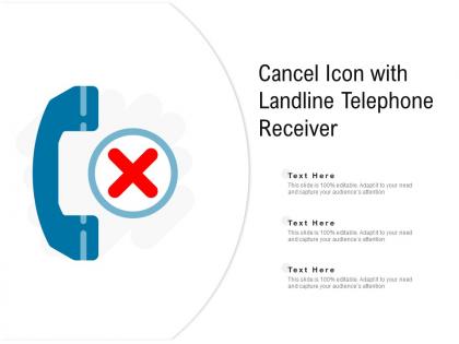 Cancel icon with landline telephone receiver