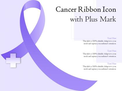 Cancer ribbon icon with plus mark