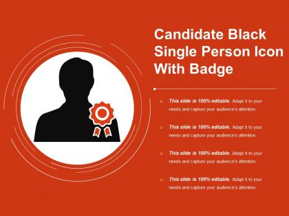 Candidate black single person icon with badge