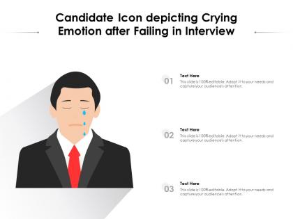 Candidate icon depicting crying emotion after failing in interview