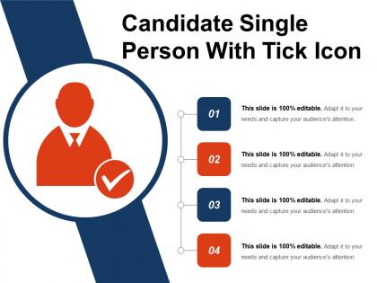 Candidate single person with tick icon