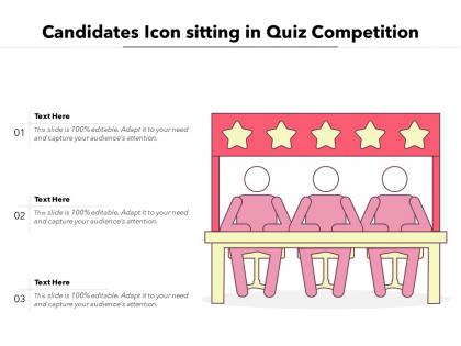Candidates icon sitting in quiz competition