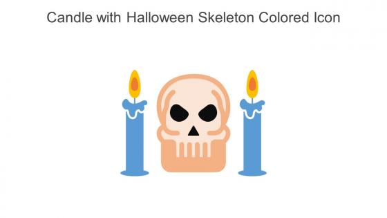 Candle With Halloween Skeleton Colored Icon In Powerpoint Pptx Png And Editable Eps Format