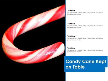 Candy cane kept on table
