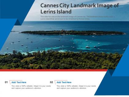 Cannes city landmark image of lerins island powerpoint presentation ppt template