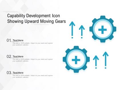 Capability development icon showing upward moving gears